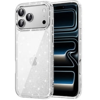 JETech Glitter Case for iPhone 17 Pro 6.3-Inch, Bling Sparkle Shockproof Phone Bumper Cover, Cute Sparkly for Women and Girls (Clear)