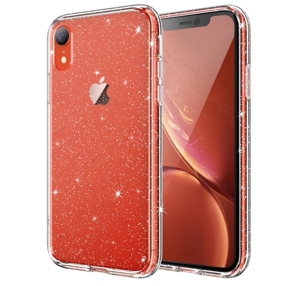 JETech Glitter Case for iPhone XR, 6.1-Inch, Bling Sparkle Shockproof Phone Bumper Cover, Cute Sparkly for Women and Girls (Clear)