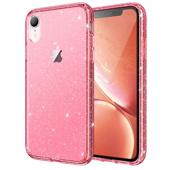 JETech Glitter Case for iPhone XR, 6.1-Inch, Bling Sparkle Shockproof Phone Bumper Cover, Cute Sparkly for Women and Girls (Red)