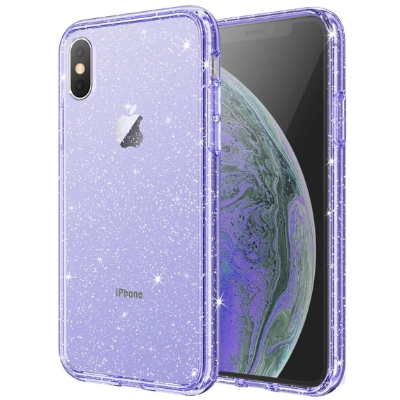 JETech Glitter Case for iPhone Xs Max, 6.5-Inch, Bling Sparkle Shockproof Phone Bumper Cover, Cute Sparkly for Women and Girls (Light Purple)