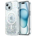thumbnail image 1 of JETech Glitter Case for iPhone 15 6.1-Inch Compatible with MagSafe, Clear Cute Bling Sparkle for Women and Girls, Shiny Shockproof Magnetic Sparkly Phone Cover (Clear), 1 of 7