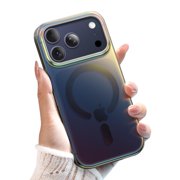 JETech Iridescent Case for iPhone 18 Pro/17 Pro Compatible with MagSafe, Cute Unique and Aesthetic Design, Colorful Fluorescent Translucent Back Iridescent Black