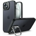 thumbnail image 1 of JETech Kickstand Case for iPhone 15 6.1-Inch, Built-in Adjustable Camera Stand, Military Grade Drop Protection, Frosted Translucent Matte Back Shockproof Phone Cover (Black), 1 of 6