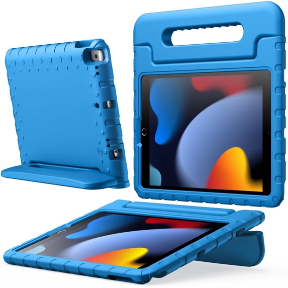 JETech Kids Case for iPad 10.2 Inch (9th/8th/7th Generation, 2021/2020/2019), iPad Air 3 10.5 (3rd Gen, 2019) and iPad Pro 10.5 2017, Shockproof Lightweight Tablet Cover with Handle Stand (Blue)