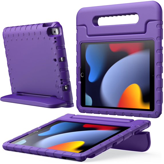JETech Kids Case for iPad 10.2 Inch (9th/8th/7th Generation, 2021/2020/2019), iPad Air 3 10.5 (3rd Gen, 2019) and iPad Pro 10.5 2017, Shockproof Lightweight Tablet Cover with Handle Stand (Purple)