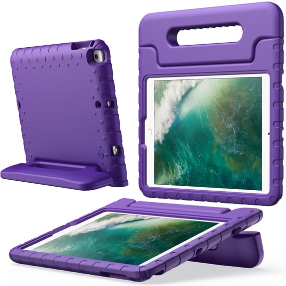 JETech Kids Case for iPad 9.7 Inch (6th/5th Generation, 2018/2017), iPad Air 2/1 9.7 (2nd/1st Gen, 2014/2013) and iPad Pro 9.7 2016, Shockproof Lightweight Tablet Cover with Handle Stand (Purple)