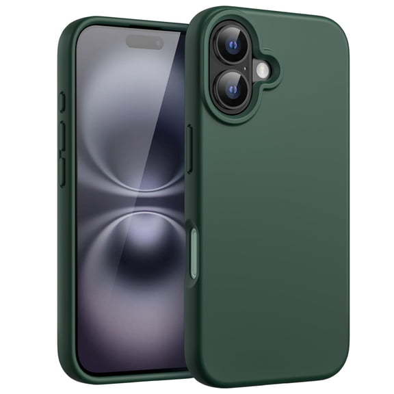 JETech Liquid Silicone Case for iPhone 16 6.1-Inch, Silky Soft Touch Full-Body Protective Phone Case, Anti-Scratch Shockproof Cover with Microfiber Lining (Midnight Green)