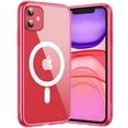 thumbnail image 1 of JETech Magnetic Case for iPhone 11 6.1-Inch Compatible with MagSafe Wireless Charging, Shockproof Phone Bumper Cover, Anti-Scratch Clear Back (Red), 1 of 6