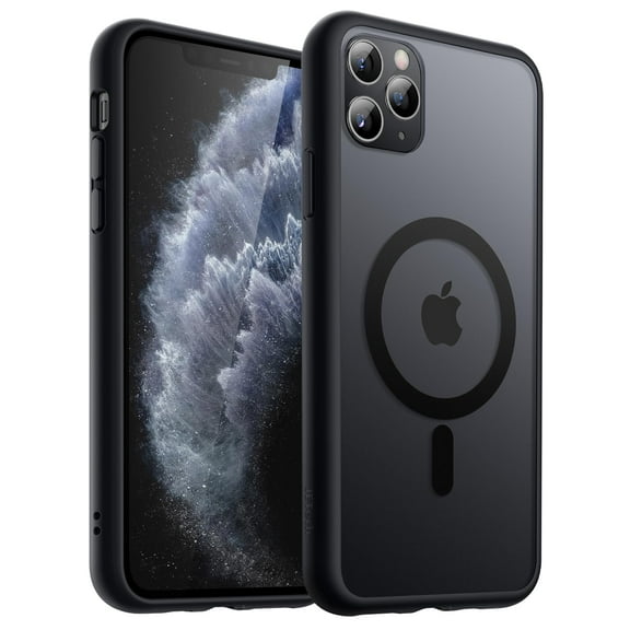 JETech Magnetic Case for iPhone 11 Pro 5.8-Inch Compatible with MagSafe, Translucent Matte Back Slim Shockproof Phone Cover (Black)