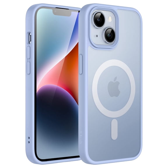 JETech Magnetic Case for iPhone 14 Plus 6.7-Inch Compatible with MagSafe, Translucent Matte Back Slim Shockproof Phone Cover (Sky Blue)