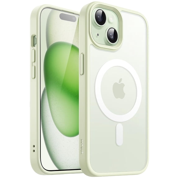 JETech Magnetic Case for iPhone 15 6.1-Inch Compatible with MagSafe, Translucent Matte Back Slim Shockproof Phone Cover (Green)