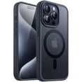 thumbnail image 1 of JETech Magnetic Case for iPhone 15 Pro Max 6.7-Inch Compatible with MagSafe, Translucent Matte Back Slim Shockproof Phone Cover (Blue), 1 of 6