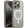thumbnail image 1 of JETech Magnetic Case for iPhone 16 Pro Max 6.9-Inch Compatible with MagSafe, Translucent Matte Back Slim Shockproof Phone Cover (Natural Titanium), 1 of 6