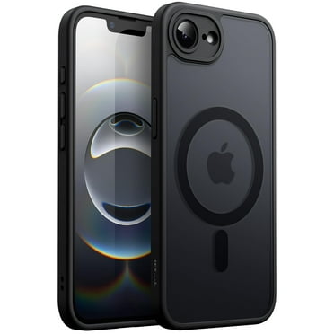 JETech Magnetic Case for iPhone 16e 6.1-Inch 2025 Compatible with MagSafe, Translucent Matte Back Slim Shockproof Phone Cover (Black)