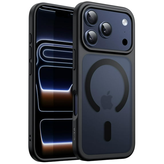 JETech Magnetic Case for iPhone New Pro Max 6.9-Inch Compatible with MagSafe, Translucent Matte Back Slim Minimalist Shockproof Phone Cover (Black)