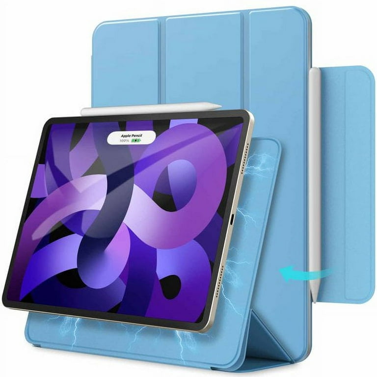 Magnetic Slim Pro 2nd iPad Magnetic 5th/4th 5/4 iPad Case 10.9-Inch), Support Generation Pencil Attachment, (2022/2020 for Tablet 11 JETech Air (Blue) Charging, Cover (2018),