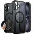 thumbnail image 1 of JETech Magnetic Case for iPhone 16 6.1-Inch with Camera Control Button, Compatible with MagSafe, Translucent Matte Back Slim Shockproof Phone Cover (Black), 1 of 7