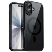 JETech Magnetic Case for iPhone 17 6.3-Inch Compatible with MagSafe, Shockproof Phone Bumper Cover, Solid Color Matte TPU Frame, Anti-Scratch Clear Back (Black)