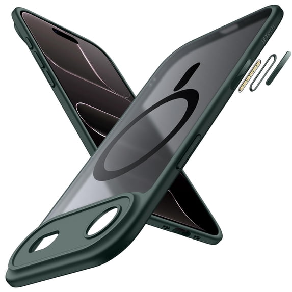 JETech Magnetic Case for iPhone Air, Slim Cover with Built-in Camera Control Button (Dark Green)