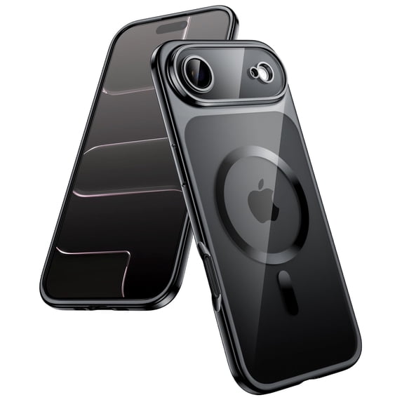 JETech Magnetic Case for iPhone Air, Full Camera Lens Protection, Compatible with MagSafe, Soft TPU Frame with Hard Clear PC Back, Shockproof Phone Cover, 6.5-Inch Display (Black)
