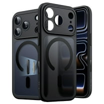 JETech Magnetic Case for iPhone 17 Pro 6.3-Inch Compatible with MagSafe, Shockproof Slim Phone Cover with Built-in Camera Control Button, Matte Translucent Back (Black)