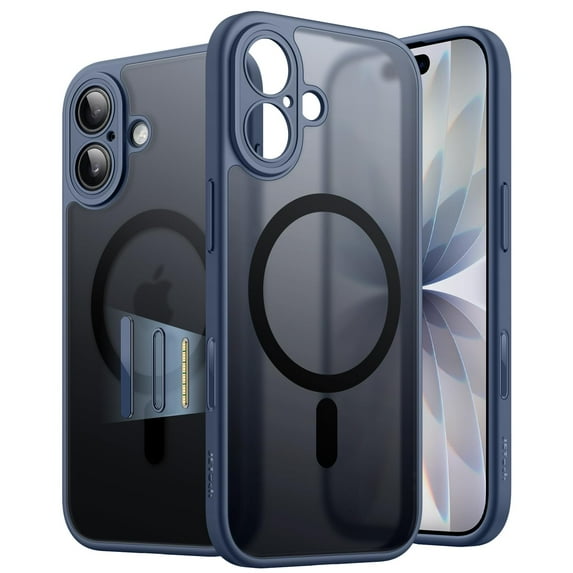 JETech Magnetic Case for iPhone 17 6.3-Inch Compatible with MagSafe, Phone Cover with Built-in Camera Control Button (Storm Blue)