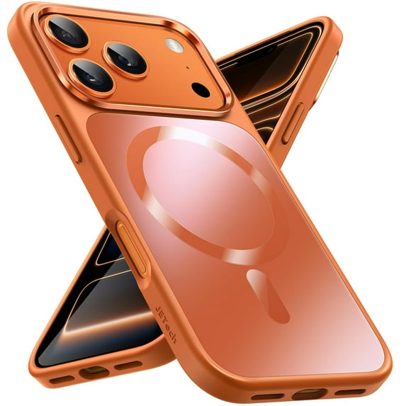 JETech Magnetic Case for iPhone 17 Pro Max 6.9-Inch Compatible with MagSafe (Orange)