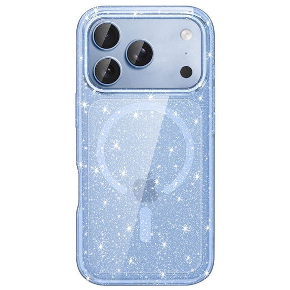 JETech Magnetic Glitter Case for iPhone 18 Pro |Compatible with MagSafe, Sparkle Bling (Glacier)