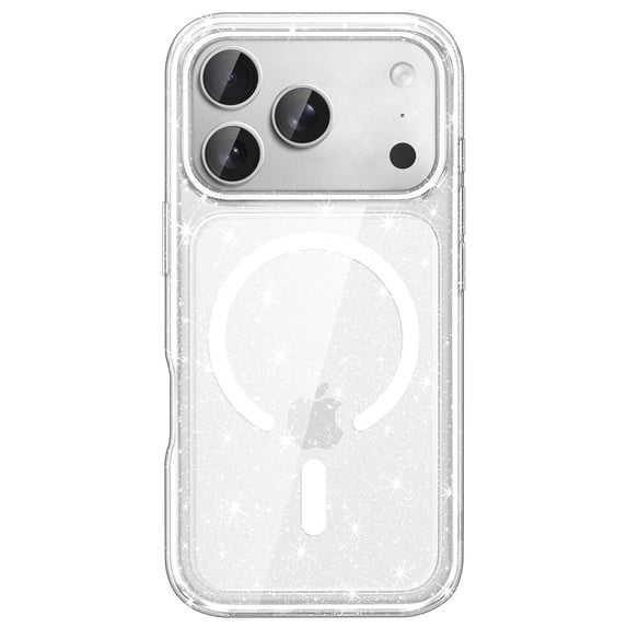 JETech Magnetic Glitter Case for iPhone 18 Pro Max |Compatible with MagSafe, Sparkle Bling (Clear)
