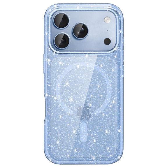 JETech Magnetic Glitter Case for iPhone 18 Pro Max |Compatible with MagSafe, Sparkle Bling (Glacier)