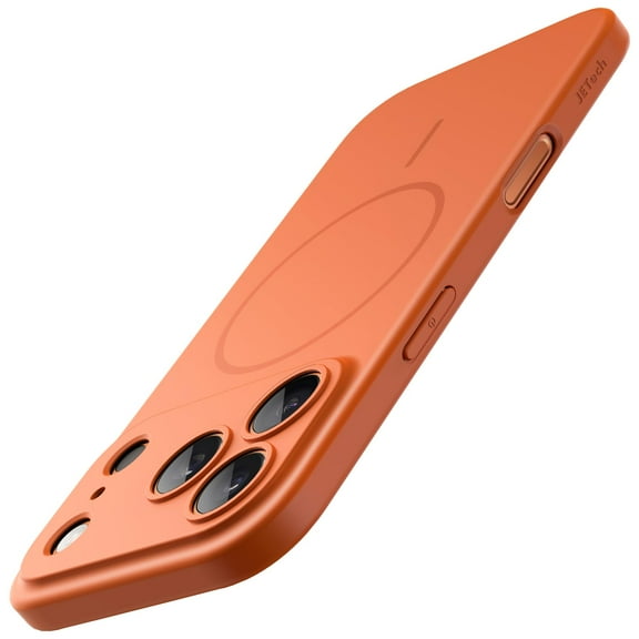 JETech Magnetic Slim Case for iPhone 17 Pro Max 6.9-Inch, Compatible with MagSafe, Ultra-Thin Lightweight Minimalist Phone Cover with Matte Finish and Full Camera Lens Protection (Orange)