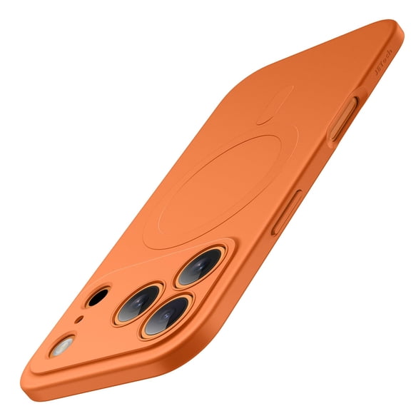 JETech Magnetic Case for iPhone 17 Pro Compatible with MagSafe, Minimalist TPU Cover (Orange)
