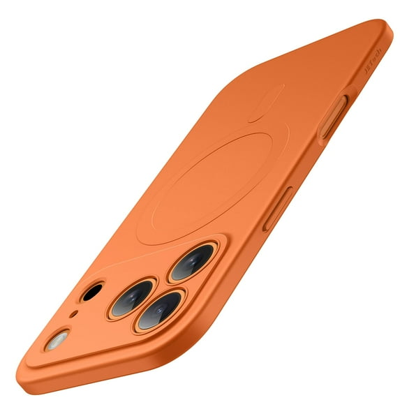 JETech Magnetic Slim Case for iPhone 17 Pro Max 6.9-Inch Compatible with MagSafe, Camera Lens Full Protection, Soft TPU Thin Protective Phone Cover with Matte Finish (Orange)