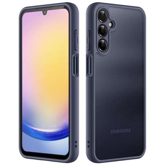 JETech Matte Case for Samsung Galaxy A25 5G 6.5-Inch with Upgraded Camera Protection, Translucent Frosted Matte Back Shockproof Protective Phone Cover (Deep Blue)