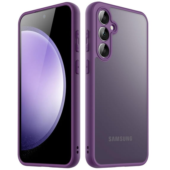 JETech Matte Case for Samsung Galaxy S23 FE 6.4-Inch with Upgraded Camera Protection, Translucent Frosted Matte Back Shockproof Protective Phone Cover (Deep Purple)