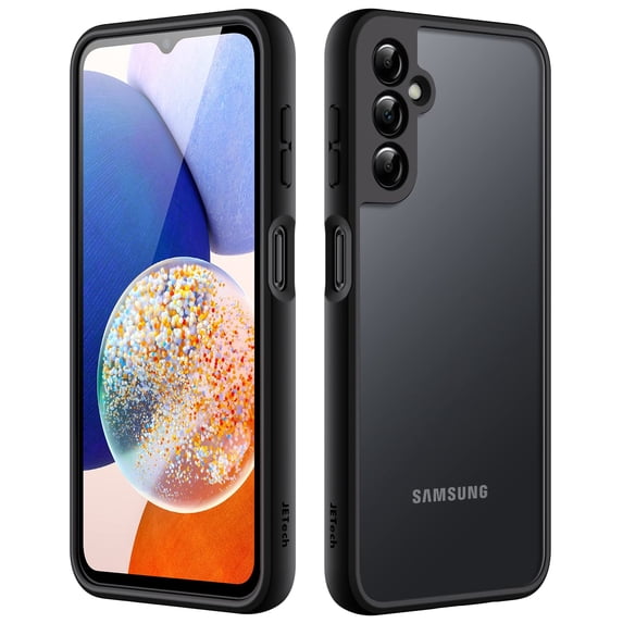 JETech Matte Case for Samsung Galaxy A14 4G/5G 6.6-Inch, Frosted Translucent Back Protective Slim Phone Cover, Anti-Fingerprints (Black)