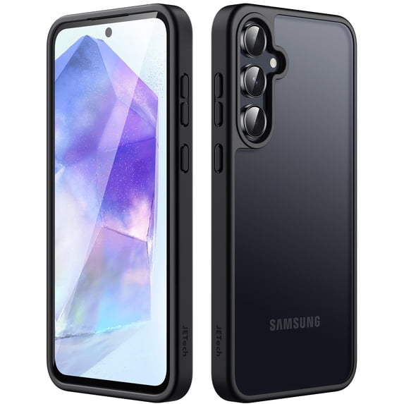 JETech Matte Case for Samsung Galaxy A55 5G, Frosted Translucent Back Protective Slim Phone Cover, Anti-Fingerprints (Black)