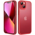 thumbnail image 1 of JETech Matte Case for iPhone 13 6.1-Inch, Shockproof Military Grade Drop Protection, Frosted Translucent Back Phone Cover, Anti-Fingerprint (Red), 1 of 6