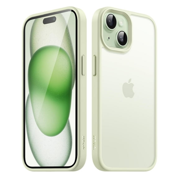 JETech Matte Case for iPhone 15 6.1-Inch, Shockproof Military Grade Drop Protection, Frosted Translucent Back Phone Cover, Anti-Fingerprint (Green)