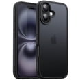 thumbnail image 1 of JETech Matte Case for iPhone 16 6.1-Inch, Shockproof Military Grade Drop Protection, Frosted Translucent Back Phone Cover, Anti-Fingerprint (Black), 1 of 6