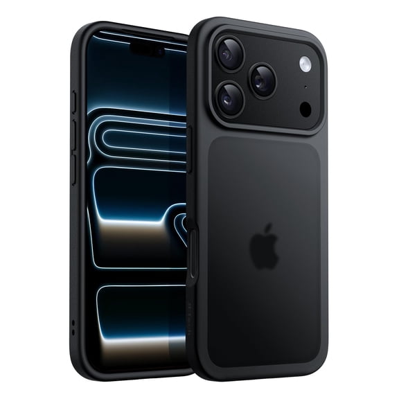 JETech Matte Case for iPhone 18 Pro |Frosted Translucent Back, Drop Protection (Black)