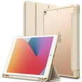 thumbnail image 1 of JETech Matte Case for iPad 9/8/7 (10.2-Inch, 2021/2020/2019 Model, 9th/8th/7th Generation) with Pencil Holder, Frosted Translucent Back Slim Stand Protective Tablet Cover (Gold), 1 of 7