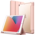 thumbnail image 1 of JETech Matte Case for iPad 9/8/7 (10.2-Inch, 2021/2020/2019 Model, 9th/8th/7th Generation) with Pencil Holder, Frosted Translucent Back Slim Stand Protective Tablet Cover (Rose Gold), 1 of 7