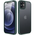 thumbnail image 1 of JETech Matte Case for iPhone 12/12 Pro 6.1-Inch, Shockproof Military Grade Drop Protection, Frosted Translucent Back Phone Cover, Anti-Fingerprint (Dark Green), 1 of 6