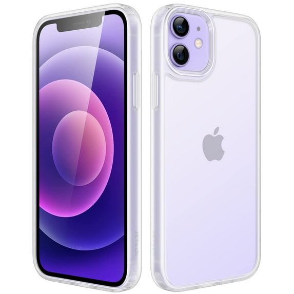 JETech Matte Case for iPhone 12/12 Pro 6.1-Inch, Shockproof Military Grade Drop Protection, Frosted Translucent Back Phone Cover, Anti-Fingerprint (Frosted Clear)