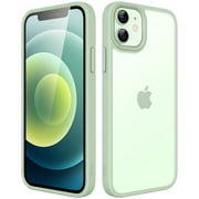 JETech Matte Case for iPhone 12/12 Pro 6.1-Inch, Shockproof Military Grade Drop Protection, Frosted Translucent Back Phone Cover, Anti-Fingerprint Green
