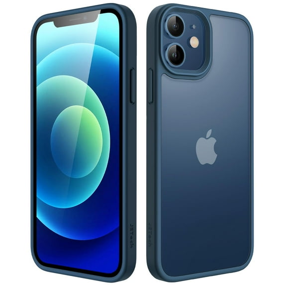 JETech Matte Case for iPhone 12 Mini 5.4-Inch, Shockproof Military Grade Drop Protection, Frosted Translucent Back Phone Cover, Anti-Fingerprint (Blue)
