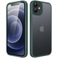 thumbnail image 1 of JETech Matte Case for iPhone 12 Mini 5.4-Inch, Shockproof Military Grade Drop Protection, Frosted Translucent Back Phone Cover, Anti-Fingerprint (Dark Green), 1 of 6