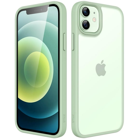 JETech Matte Case for iPhone 12 Mini 5.4-Inch, Shockproof Military Grade Drop Protection, Frosted Translucent Back Phone Cover, Anti-Fingerprint (Green)