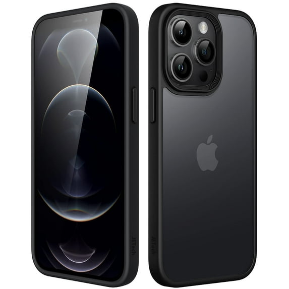 JETech Matte Case for iPhone 12 Pro Max 6.7-Inch, Shockproof Military Grade Drop Protection, Frosted Translucent Back Phone Cover, Anti-Fingerprint (Black)